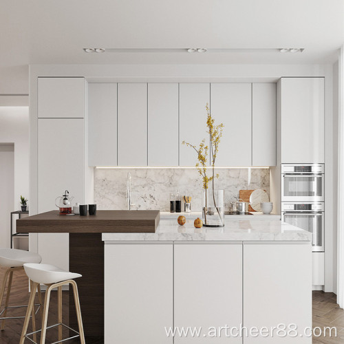 Pure white kitchen cabinet